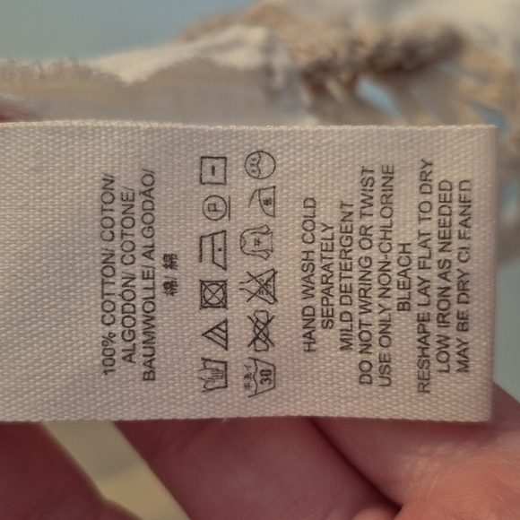 NWOT Free People Boho Festival Gauzy Cotton Dress Crochet Trim Oversized - Picture 7 of 8